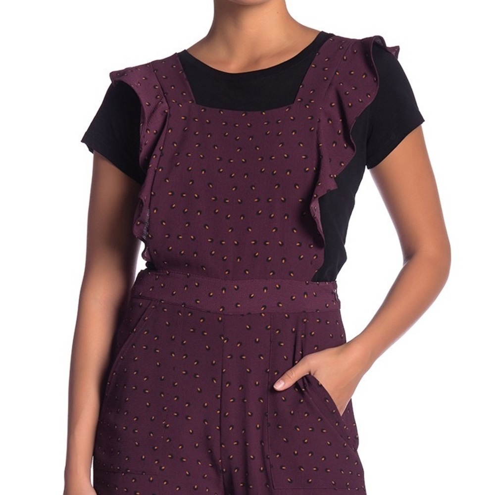 NWT Nordstrom Ruffle Cropped Polka Dot Jumpsuit/Overalls - Picture 3 of 3